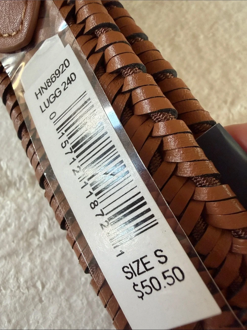 NWT Penguin leather Brown Stretch Woven Men's Belt 32/34